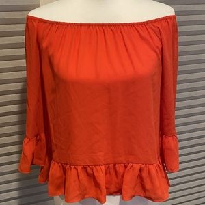 Bar III Off the Shoulder Orange Blouse size M